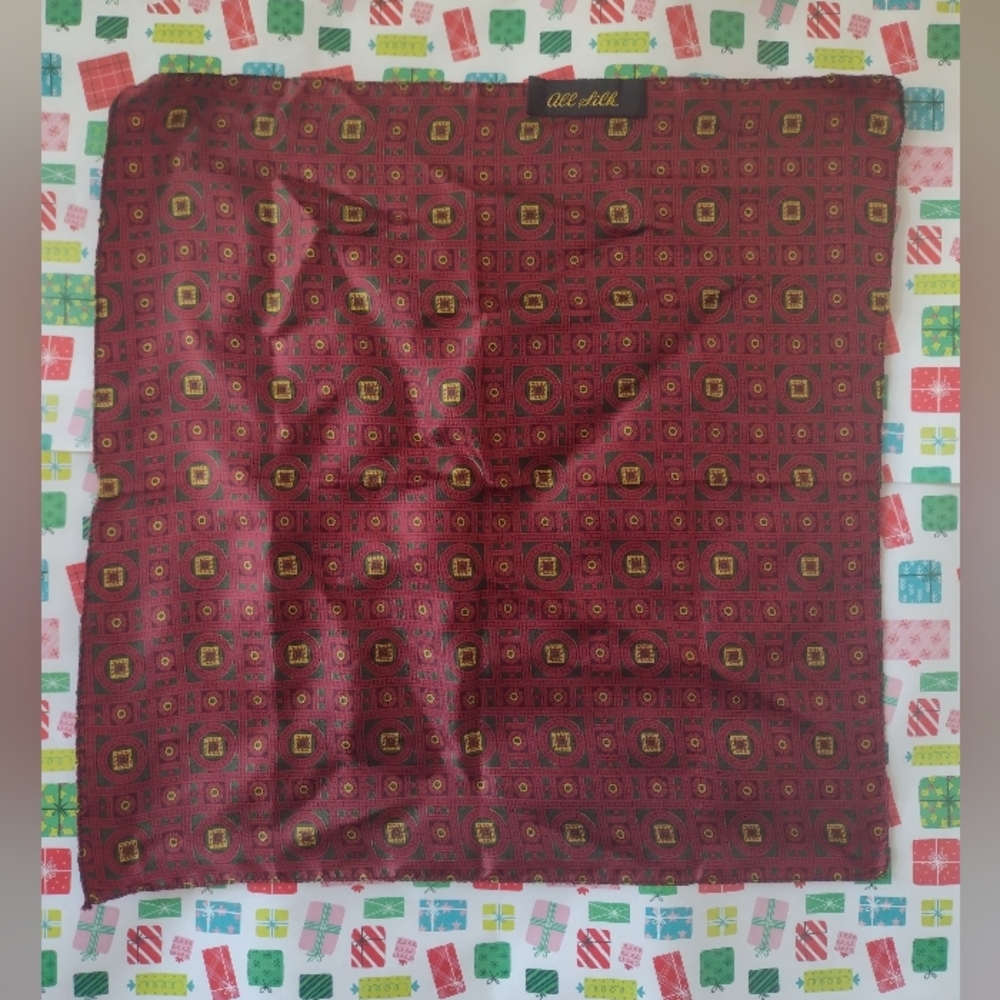 Attolini Red and Gold Pocket Square ( Vintage)